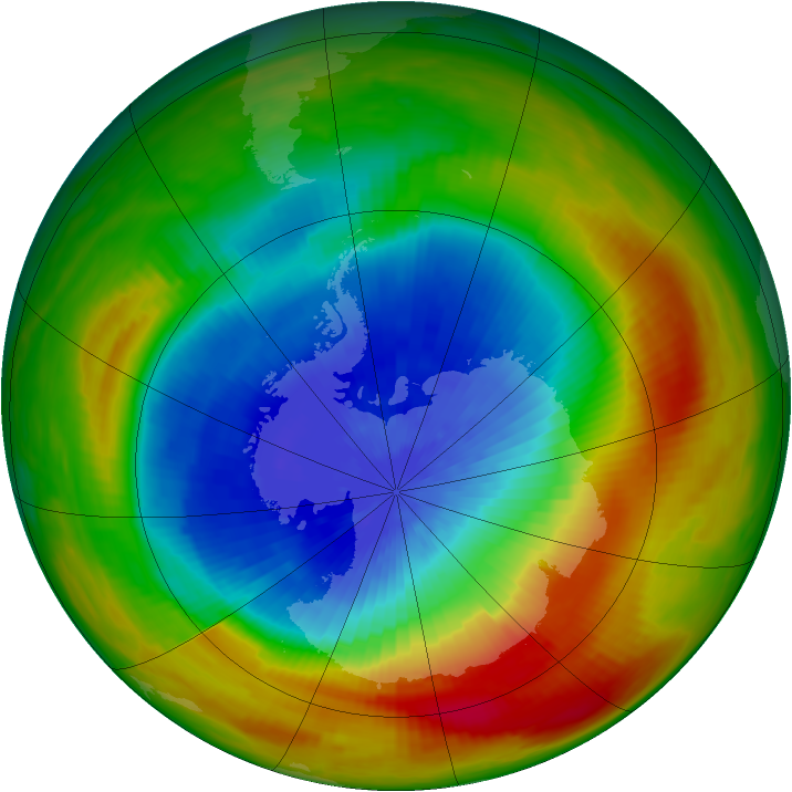 Antarctic ozone map for 01 October 1988